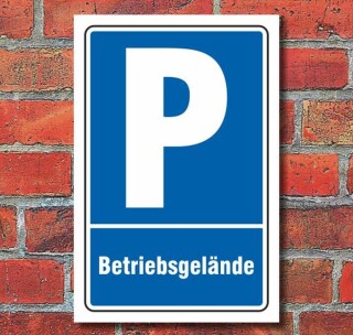 Schild Parken, Parkplatz, Betriebsgelände, 3 mm Alu-Verbund 450 x 300 mm