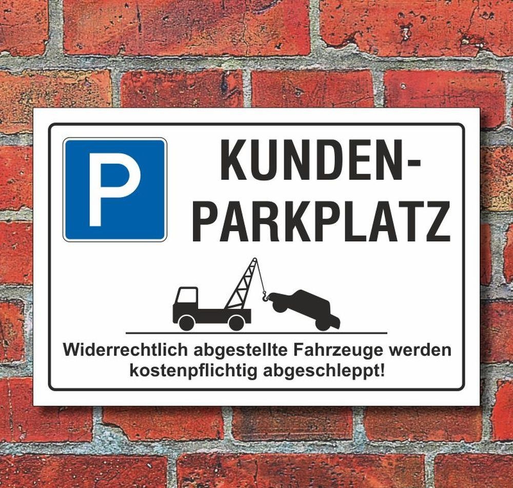 Schild Kundenparkplatz Parkplatz Kunden 3mm Aluminium-Verbund 3 Größen 