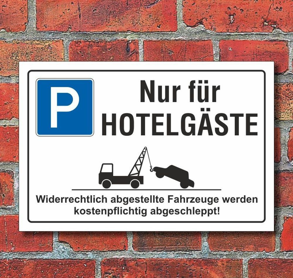 Parkplatzschild 50 x 13cm Alu-Verbund 3mm mit Befestigungsoption 