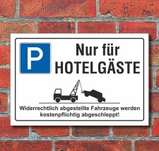 Schild Parkplatz, Hotelgäste, 3 mm Alu-Verbund 600 x...