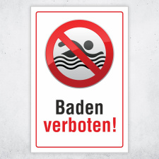 Schild Baden verboten, 3 mm Alu-Verbund