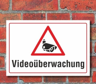 Schild Videoüberwachung, 3 mm Alu-Verbund 300 x 200 mm