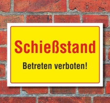 Schild Schie&szlig;stand - Betreten verboten, 3 mm...