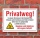 Schild Privatweg, Kommune, Streusalz verboten, Begehen auf eigene Gefahr, 3 mm Alu-Verbund 300 x 200 mm