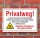 Schild Privatweg, Kommune, Streusalz verboten, Begehen auf eigene Gefahr, 3 mm Alu-Verbund 600 x 400 mm