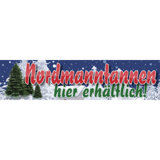 Werbebanner, Christbaum, Tannenbaum, Plane "Nordmanntannen" mit Ösen, 2000 x 500 mm