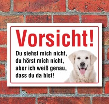Vorsicht "Siehst mich nicht", Golden Retriever,...