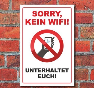 Schild "Kein WiFi", 3 mm Alu-Verbund Motiv 1 300 x 200 mm