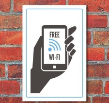 Schild "Free WiFi", 3 mm Alu-Verbund Motiv 1...