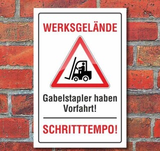 Schild Werksgelände, 3 mm Alu-Verbund Motiv 1 450 x 300 mm