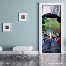 Türtapete "Blick aus dem Zelt", Türposter, selbstklebend 2050 x 880 mm