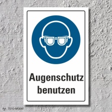 Schild "Augenschutz benutzen", DIN ISO 7010, 3...