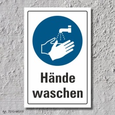 Schild "Hände waschen", DIN ISO 7010, 3 mm...
