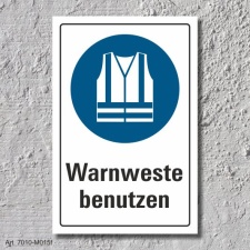 Schild "Warnweste benutzen", DIN ISO 7010, 3 mm...