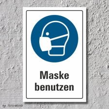 Schild "Mundschutz benutzen", DIN ISO 7010, 3...