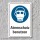 Schild "Atemschutz benutzen", DIN ISO 7010, 3 mm Alu-Verbund  450 x 300 mm
