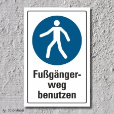 Schild "Fußgängerweg benutzen", DIN...