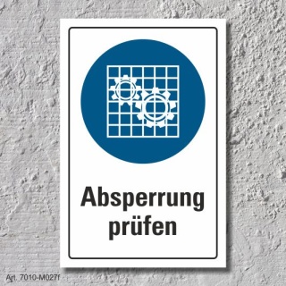 Schild "Absperrung benutzen", DIN ISO 7010, 3 mm Alu-Verbund  300 x 200 mm