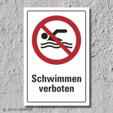 Verbotsschild &quot;Schwimmen verboten&quot;, DIN ISO...