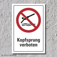 Verbotsschild "Kopfsprung verboten", DIN ISO...