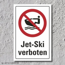 Verbotsschild &quot;Jet Ski verboten&quot;, DIN ISO...