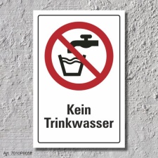 Verbotsschild &quot;Kein Trinkwasser&quot;, DIN ISO 7010,...