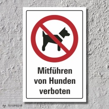 Verbotsschild &quot;Hunde mitf&uuml;hren verboten&quot;,...