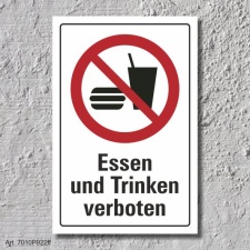 Verbotsschild "Essen und trinken verboten", DIN...