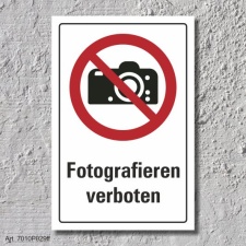 Verbotsschild "Fotografieren verboten", DIN ISO...