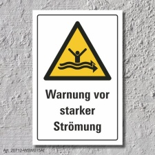 Warnschild "Starke Strömung", DIN ISO...