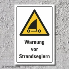 Warnschild "Warnung vor Strandseglern", DIN ISO...