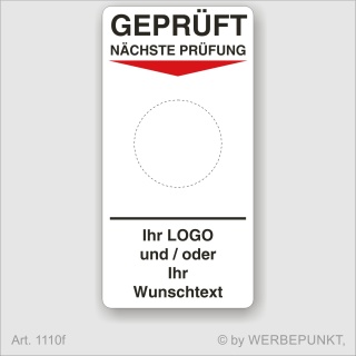 Grundetikett "Geprüft", 45 x 90 mm, BGR, UVV, BGV, Wartung, Text, Logo 750 Stück