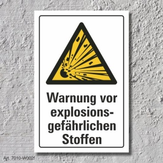 Warnzeichen Warnung vor explosionsfähiger Atmosphäre 200mm aus Aluminium 