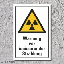 Warnschild &quot;Ionisierende Strahlung&quot;, DIN ISO...