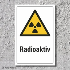 Warnschild "Radioaktiv", DIN ISO 7010, 3 mm...