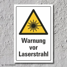 Warnschild "Laserstrahl", DIN ISO 7010, 3 mm...