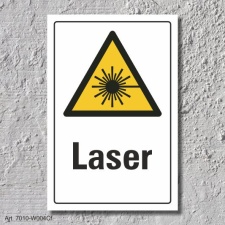 Warnschild "Laser", DIN ISO 7010, 3 mm Alu-Verbund