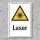 Warnschild "Laser", DIN ISO 7010, 3 mm Alu-Verbund  300 x 200 mm
