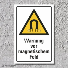 Warnschild &quot;Magnetisches Feld&quot;, DIN ISO 7010, 3...