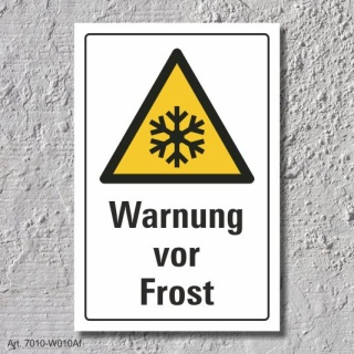 Warnschild &quot;Warnung vor Frost&quot;, DIN ISO 7010, 3 mm Alu-Verbund