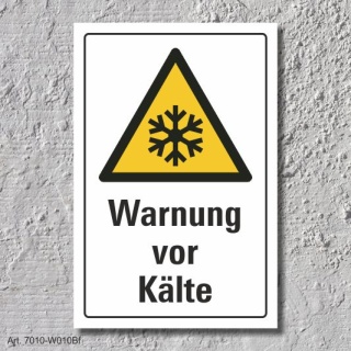 Warnschild "Warnung vor Kälte", DIN ISO 7010, 3 mm Alu-Verbund  300 x 200 mm