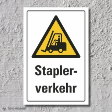 Warnschild "Staplerverkehr", DIN ISO 7010, 3 mm...