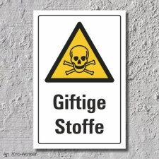 Warnschild &quot;Giftige Stoffe&quot;, DIN ISO 7010, 3 mm...