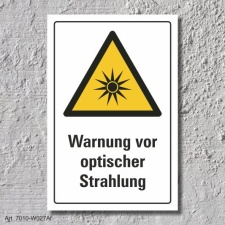 Warnschild "Optische Strahlung", DIN ISO 7010,...