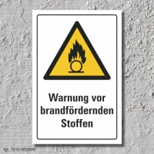Warnschild "Brandfördernde Stoffe", DIN...