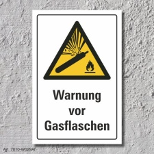 Warnschild "Warnung vor Gasflaschen", DIN ISO...