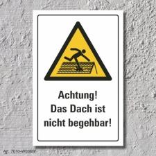 Warnschild "Dach nicht begehbar", DIN ISO 7010,...