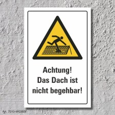 Warnschild "Dach nicht begehbar", DIN ISO 7010,...