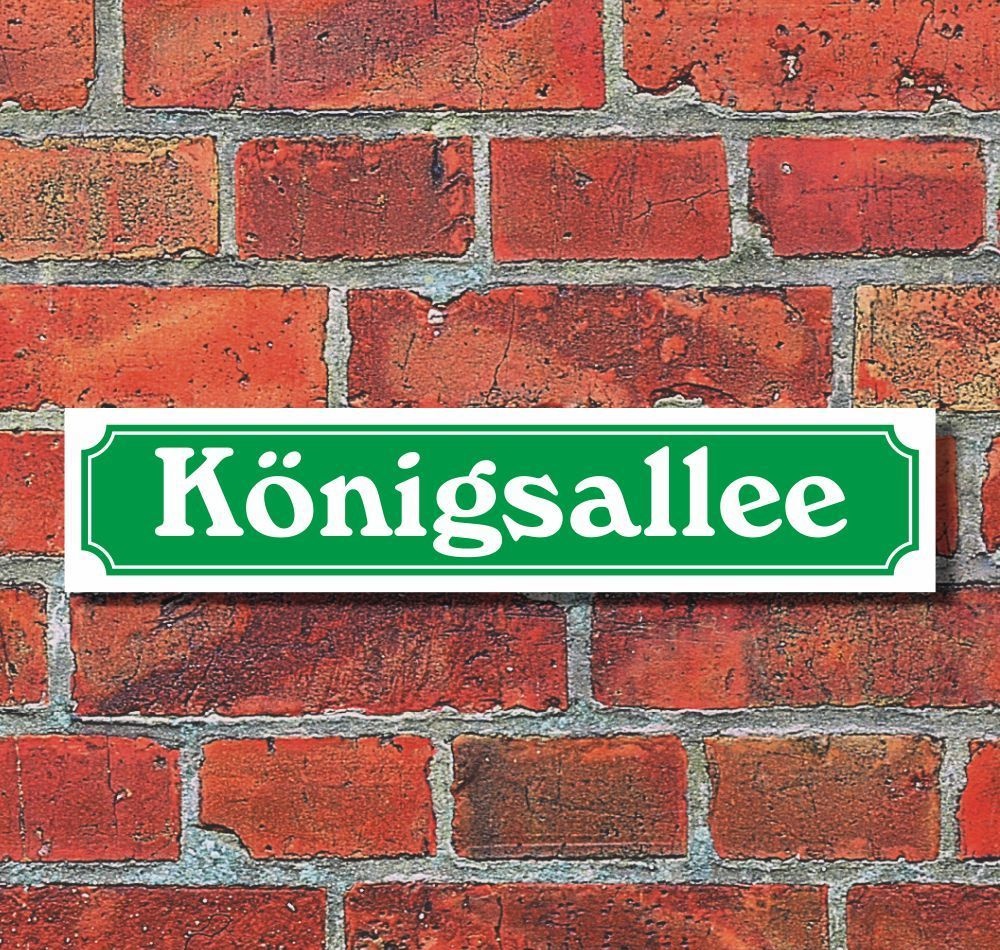 Schild im Straßenschild-Design "Königsallee" 3 mm Alu-Verbund 52 x 11 cm 