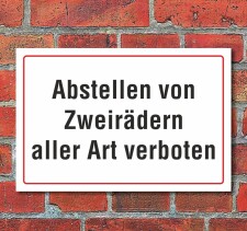 Schild "Abstellen, Zweiräder verboten", 3...